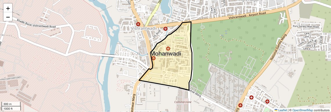 Location Map of Mohanwadi, Pune