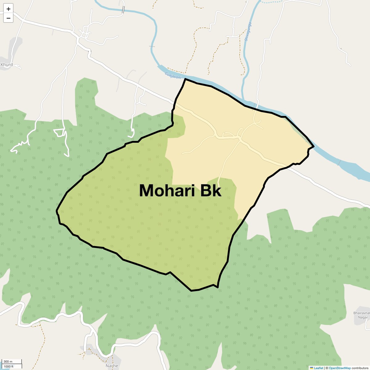 Location Map of Mohari Bk, Pune