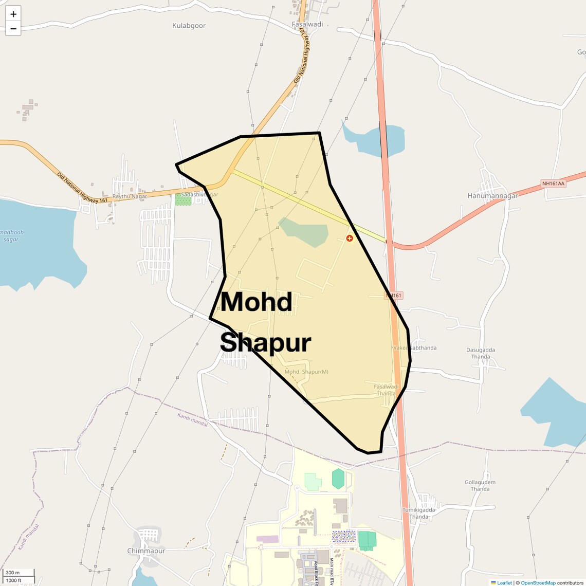 Location Map of Mohd Shapur, Hyderabad