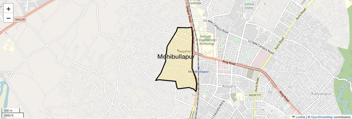 Location Map of Mohibullapur, Lucknow