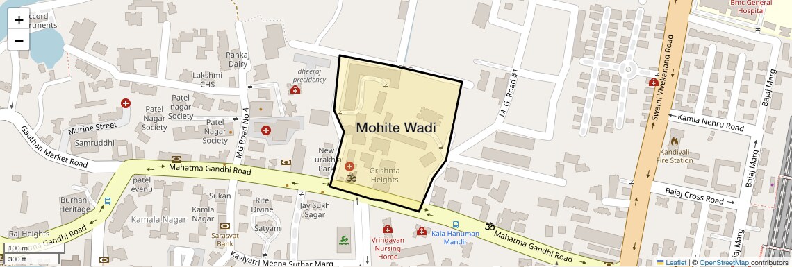Location Map of Mohite Wadi, Mumbai