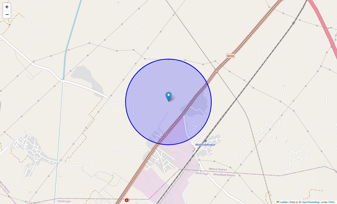 Location Map of Mohiuddinpur, Meerut