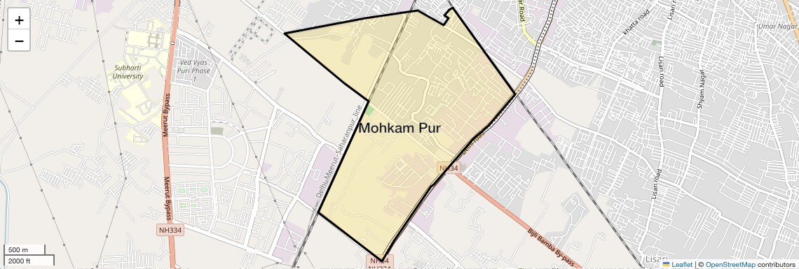 Location Map of Mohkam Pur, Meerut