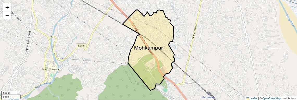 Location Map of Mohkampur, Dehradun