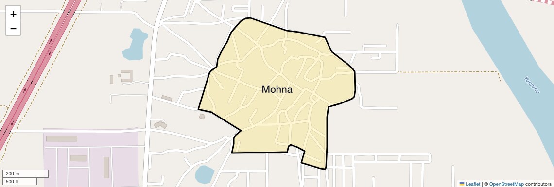 Location Map of Mohna, Faridabad