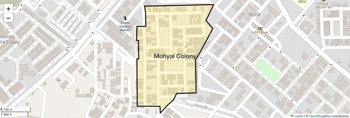 Location Map of Mohyal Colony, Gurgaon