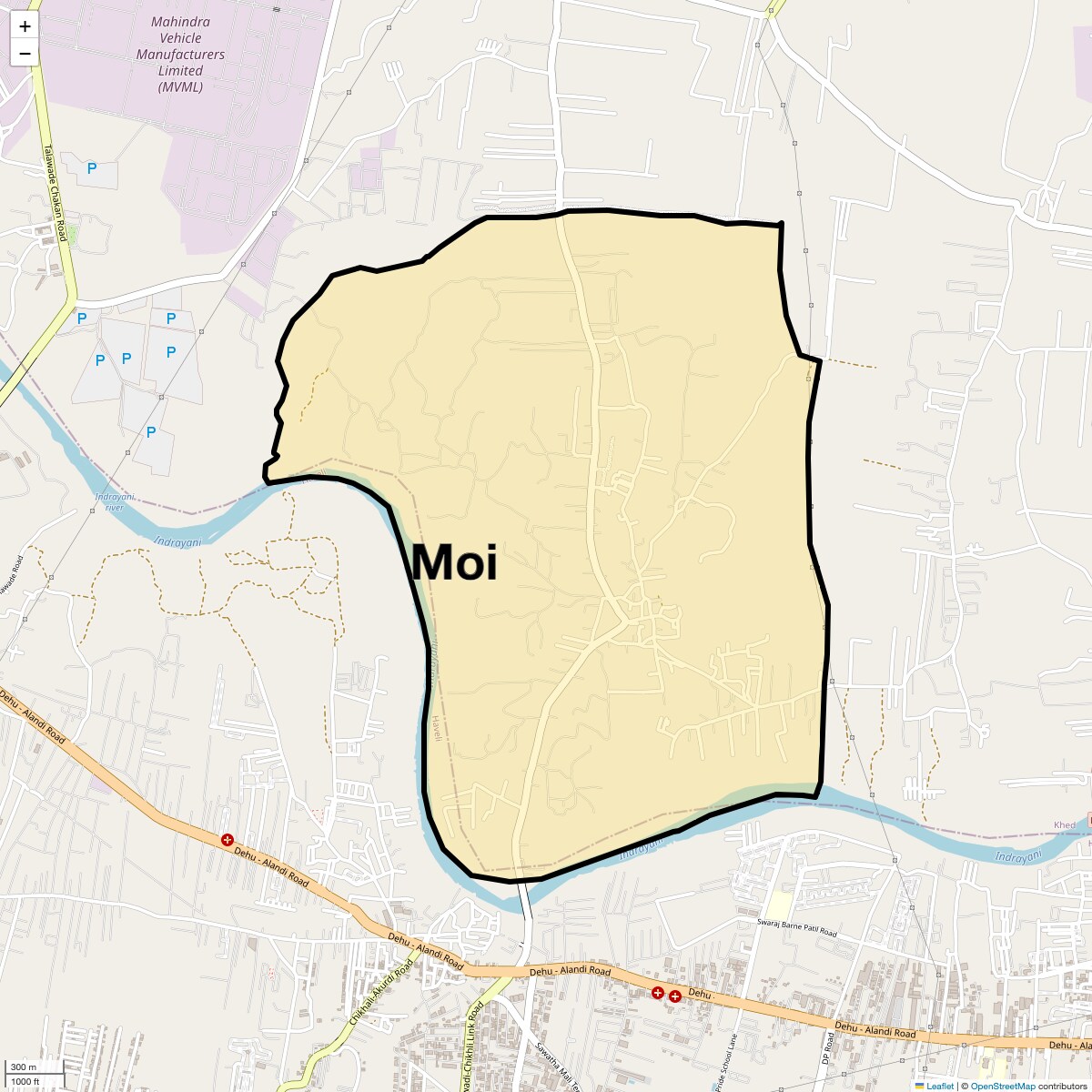 Location Map of Moi, Pune
