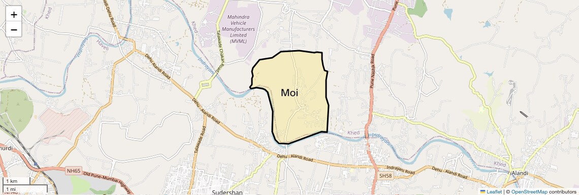 Location Map of Moi, Pune