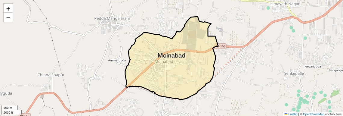Location Map of Moinabad, Hyderabad