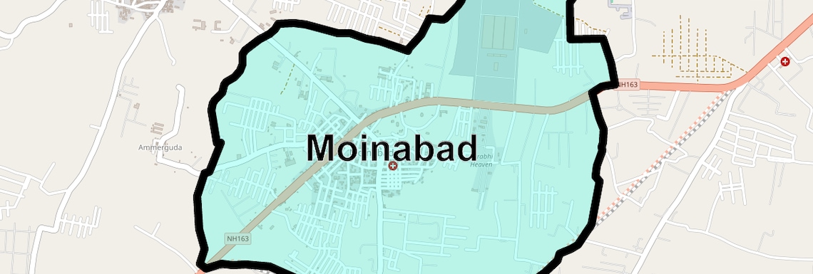 Location Map of Moinabad, Hyderabad