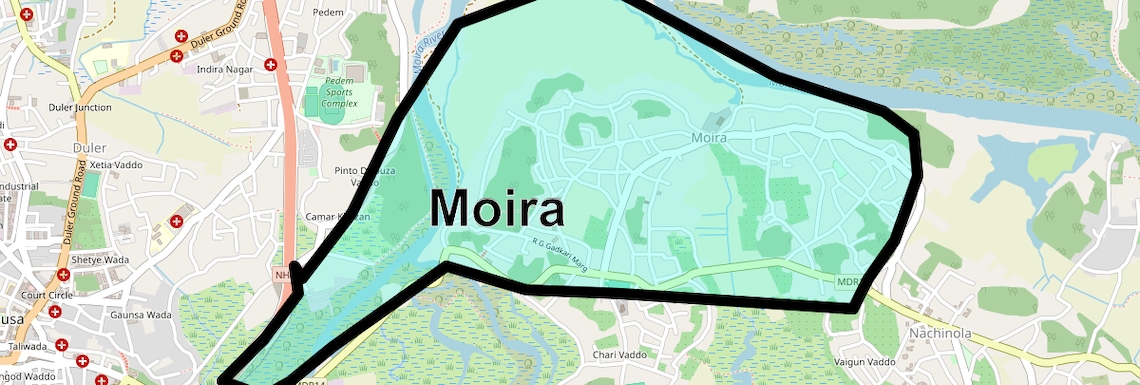 Location Map of Moira, Goa