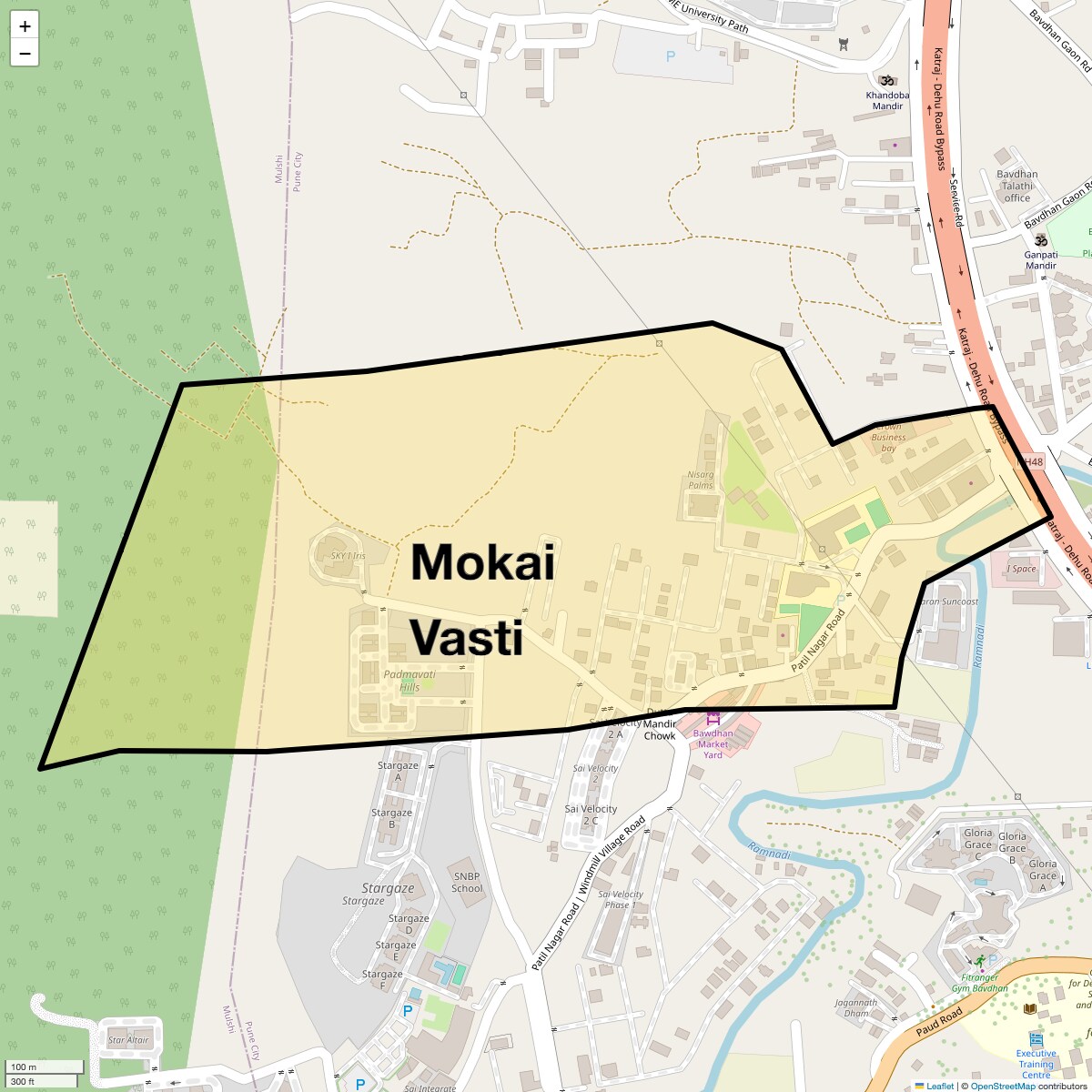 Location Map of Mokai Vasti, Pune