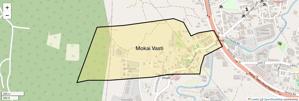 Location Map of Mokai Vasti, Pune