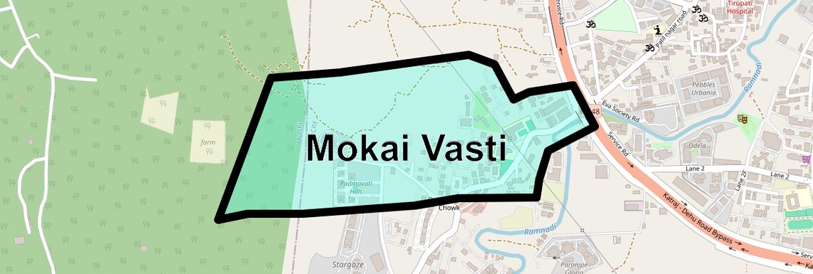 Location Map of Mokai Vasti, Pune