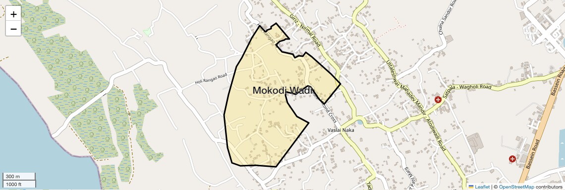 Location Map of Mokodi Wadi, Palghar