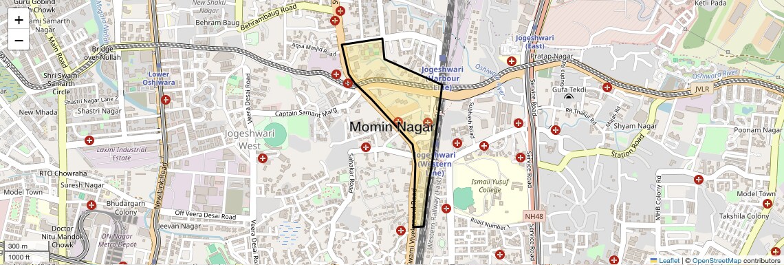Location Map of Momin Nagar, Mumbai