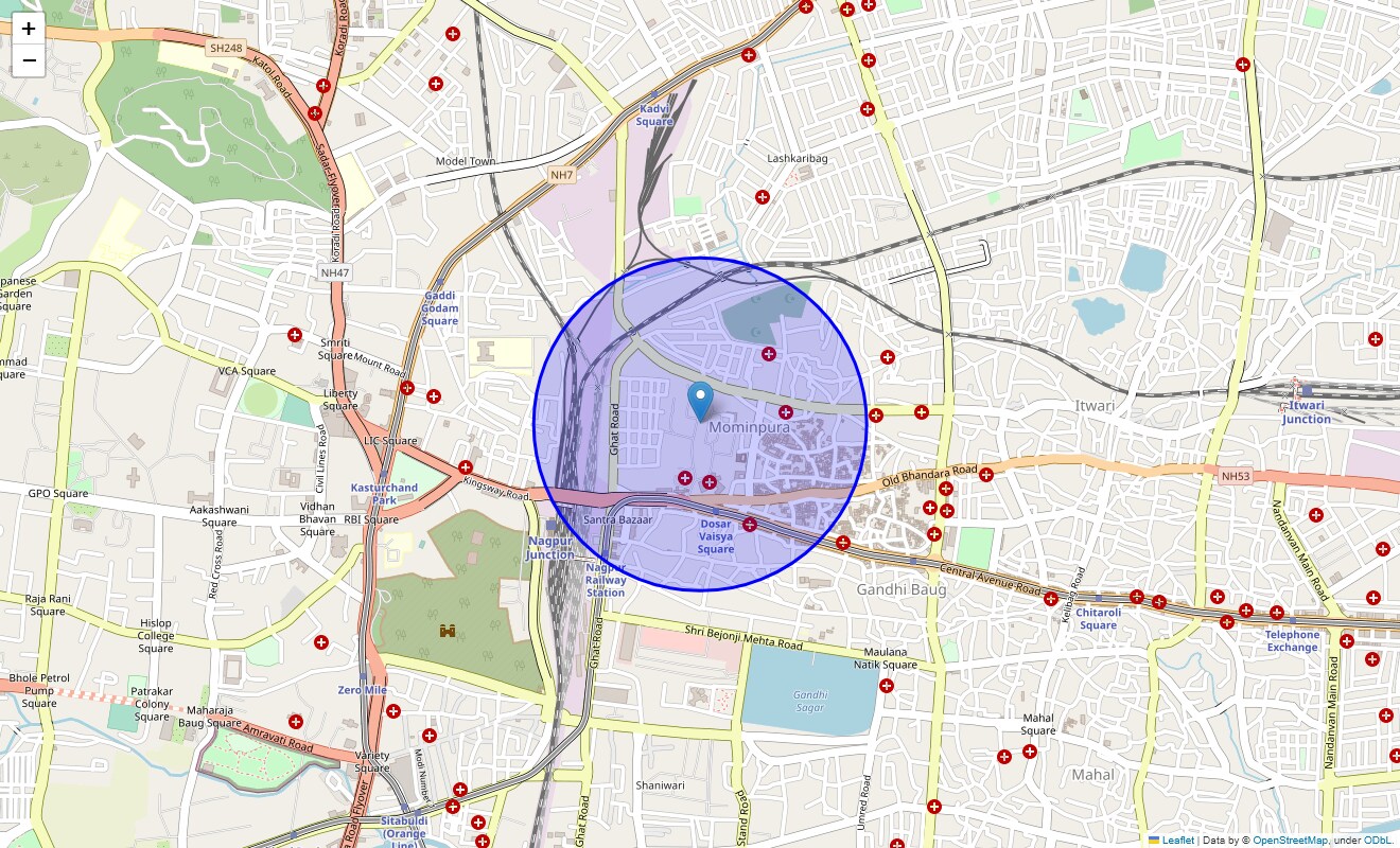 Location Map of Mominpura, Nagpur