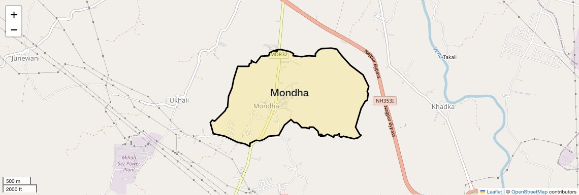 Location Map of Mondha, Nagpur
