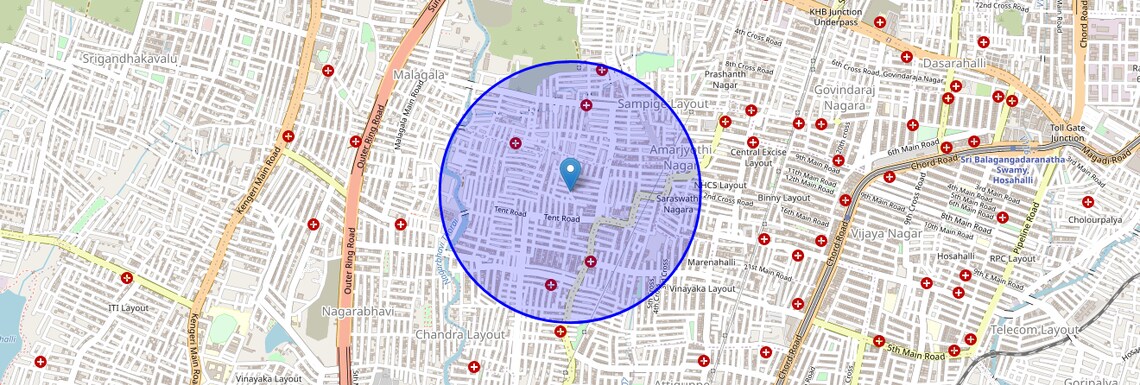 Location Map of Moodalapalya, Bangalore