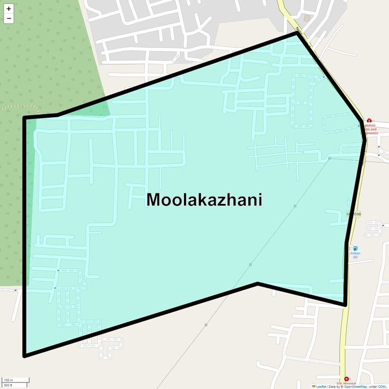 Location Map of Moolakazhani