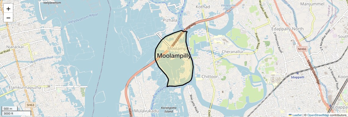 Location Map of Moolampilly, Kochi
