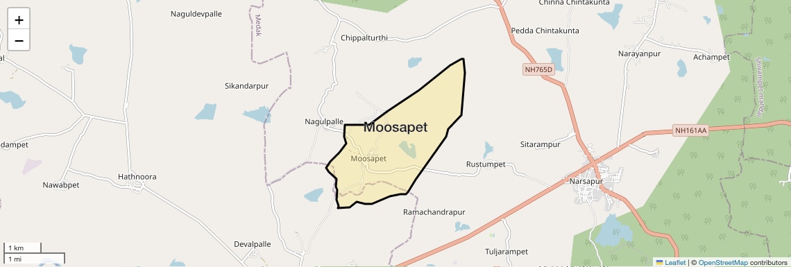 Location Map of Moosapet, Hyderabad