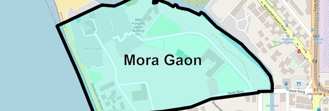 Location Map of Mora Gaon, Mumbai