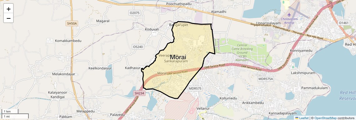 Location Map of Morai, Chennai