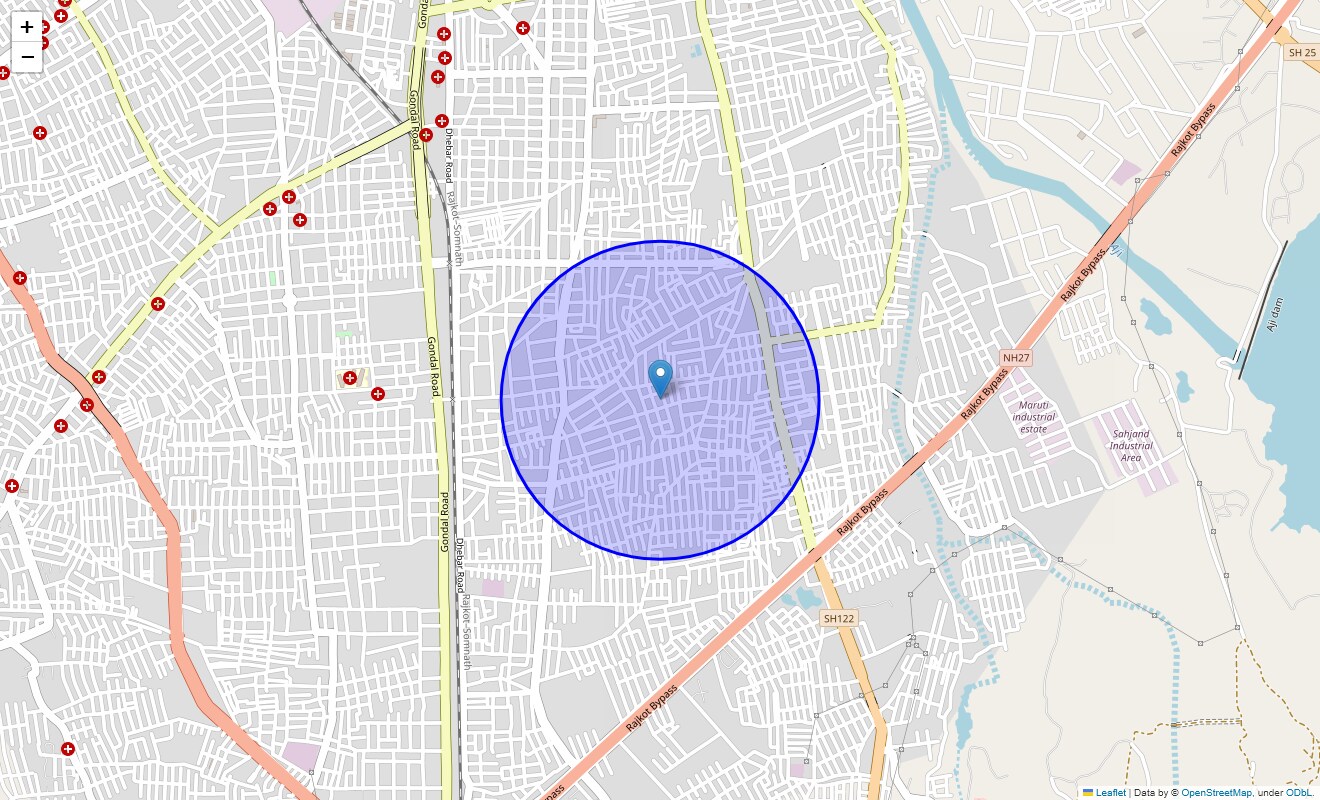 Location Map of Morari Nagar, Rajkot