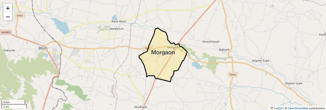Location Map of Morgaon, Pune