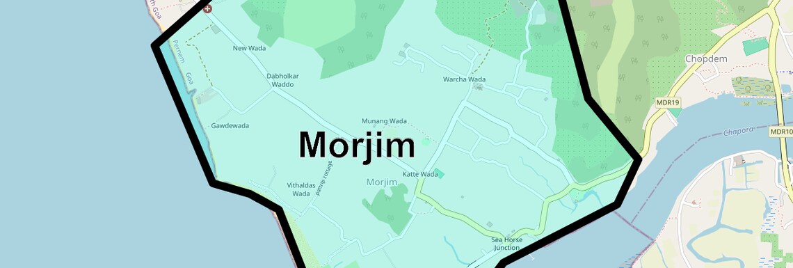 Location Map of Morjim, Goa