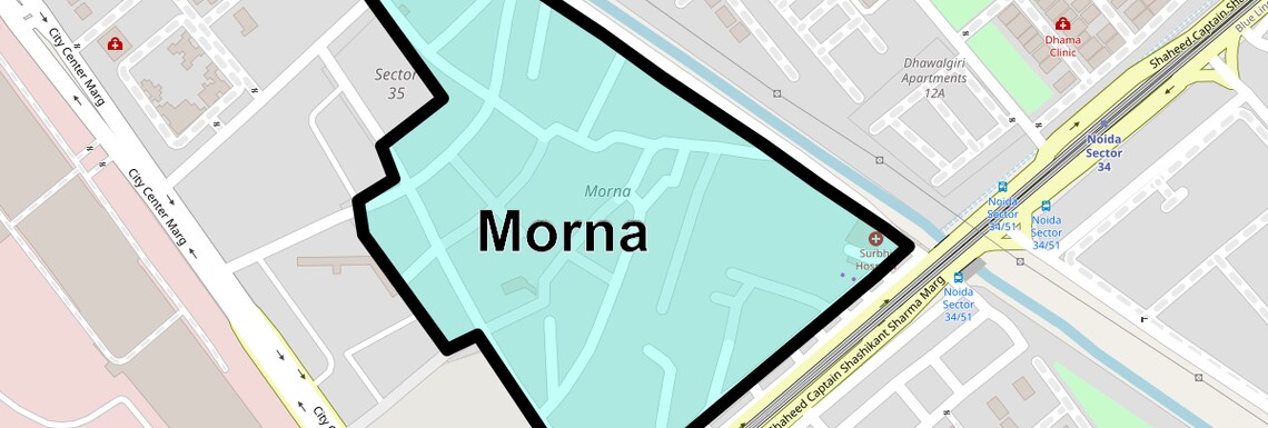 Location Map of Morna, Noida