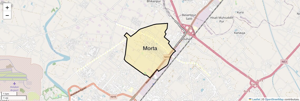 Location Map of Morta, Ghaziabad