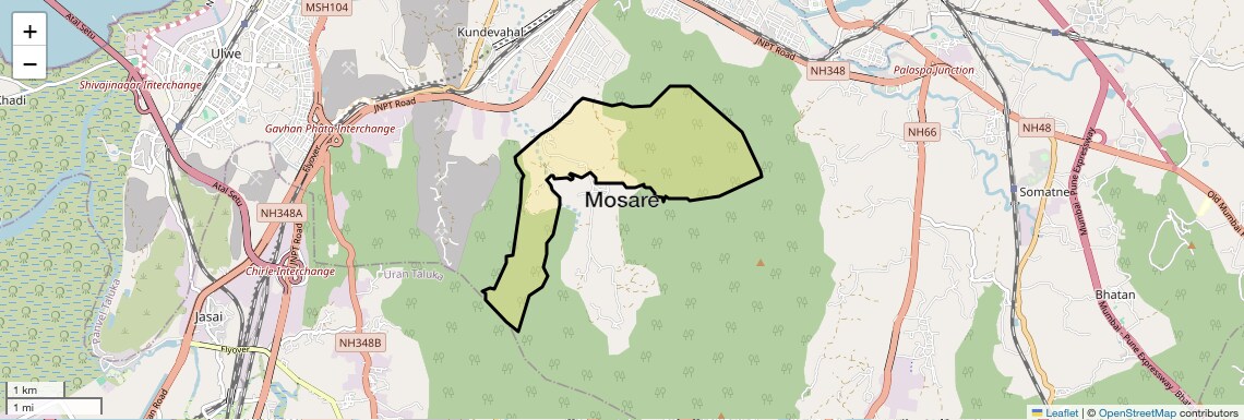 Location Map of Mosare, Navi Mumbai