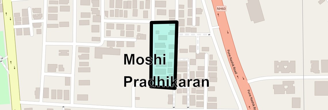 Location Map of Moshi Pradhikaran, Pune