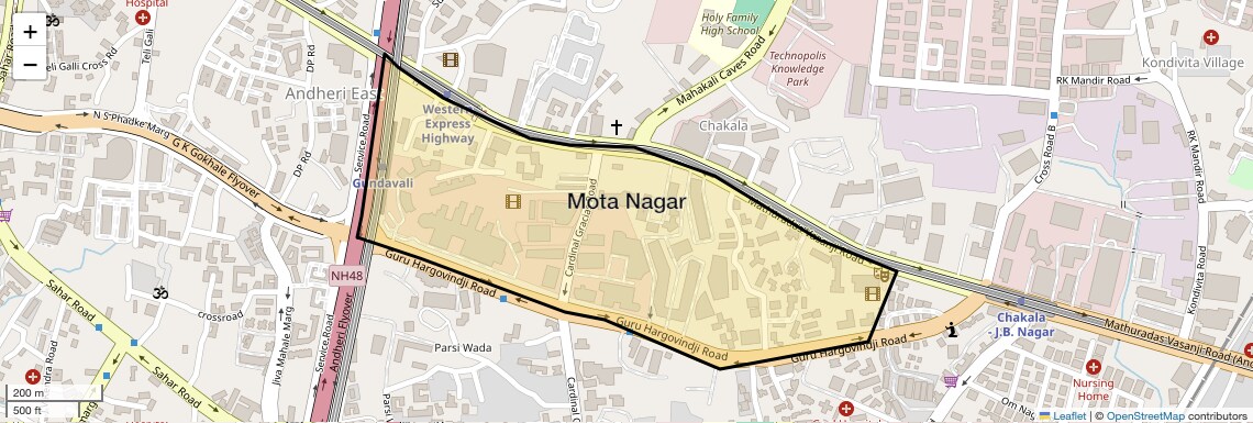 Location Map of Mota Nagar, Mumbai