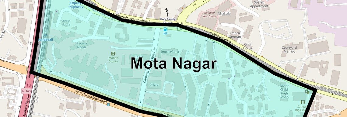 Location Map of Mota Nagar, Mumbai