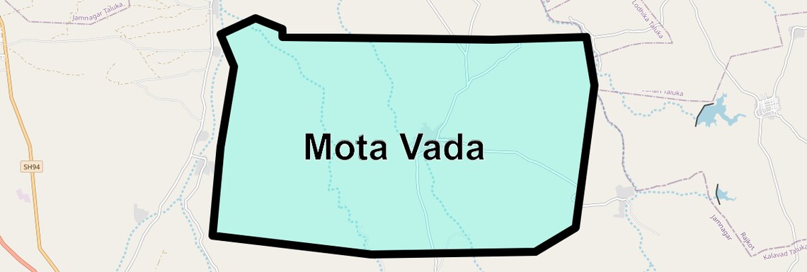 Location Map of Mota Vada, Rajkot