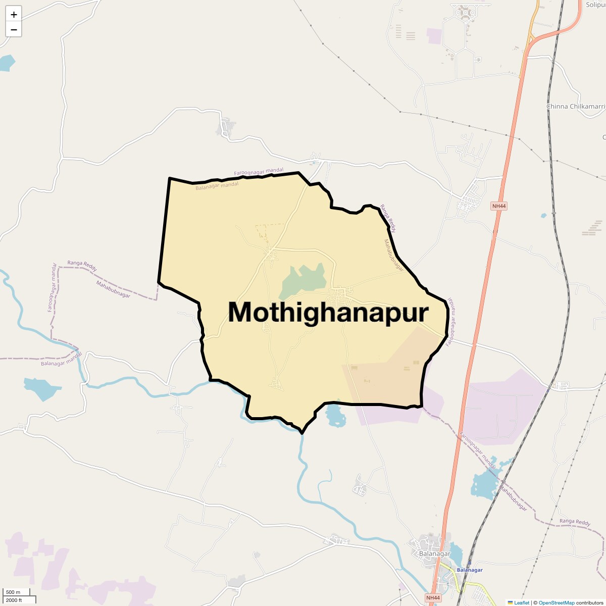 Location Map of Mothighanapur, Hyderabad