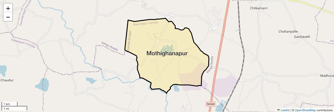 Location Map of Mothighanapur, Hyderabad