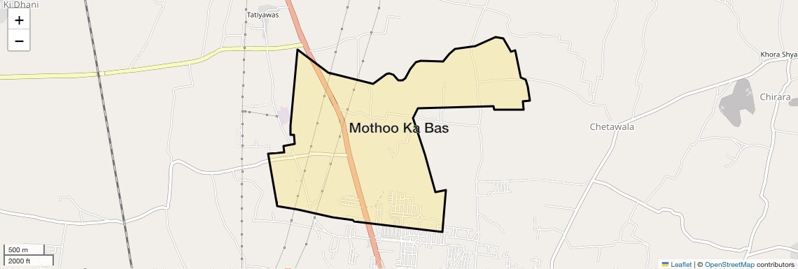 Location Map of Mothoo Ka Bas, Jaipur