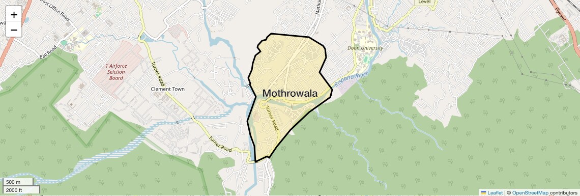 Location Map of Mothrowala, Dehradun