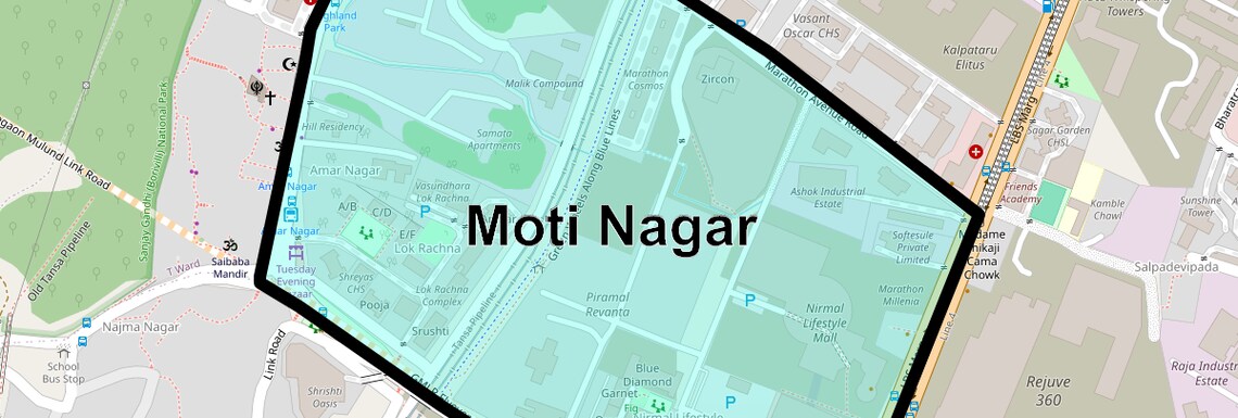Location Map of Moti Nagar, Mumbai