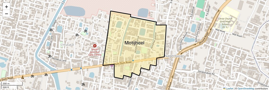 Location Map of Motijheel, Kolkata