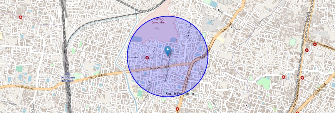 Location Map of Motijheel, Kolkata