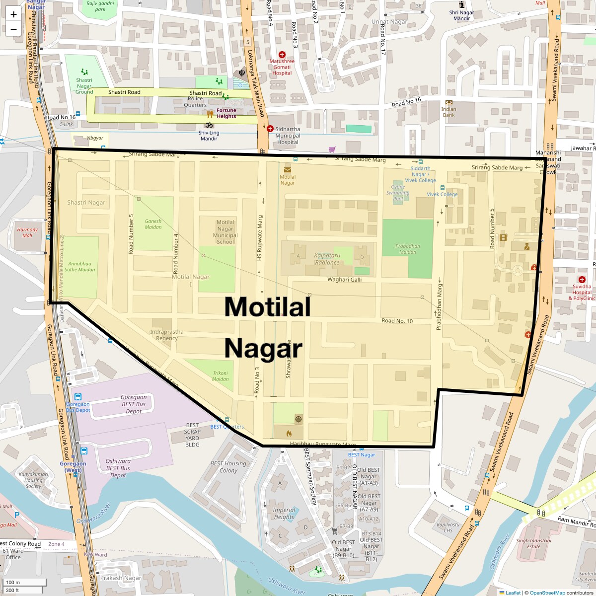 Location Map of Motilal Nagar, Mumbai