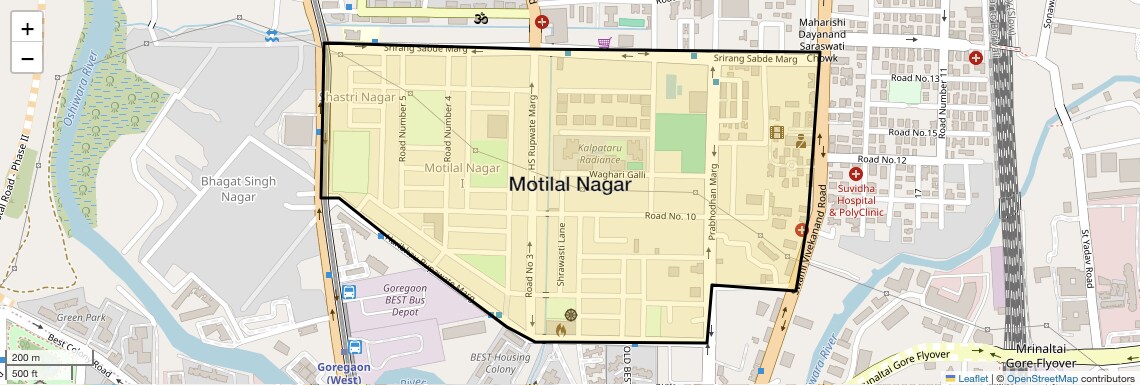 Location Map of Motilal Nagar, Mumbai