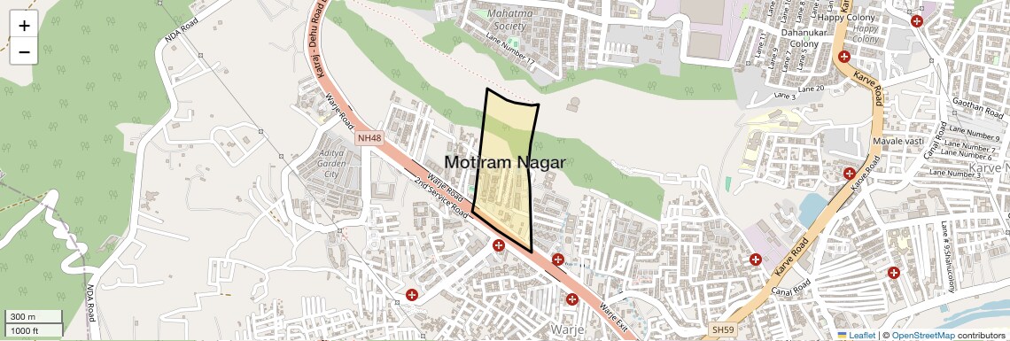 Location Map of Motiram Nagar, Pune