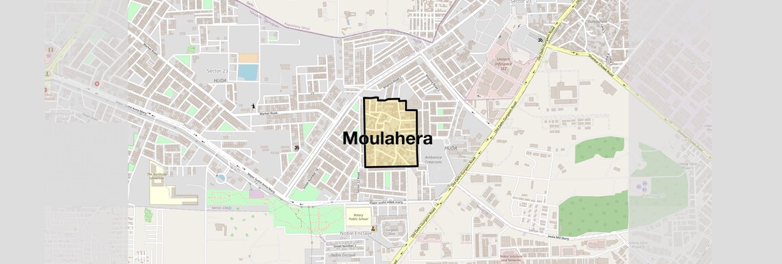 Location Map of Moulahera, Gurgaon
