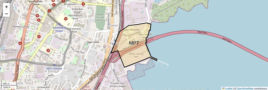 Location Map of MPT, Mumbai